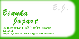 bianka jojart business card